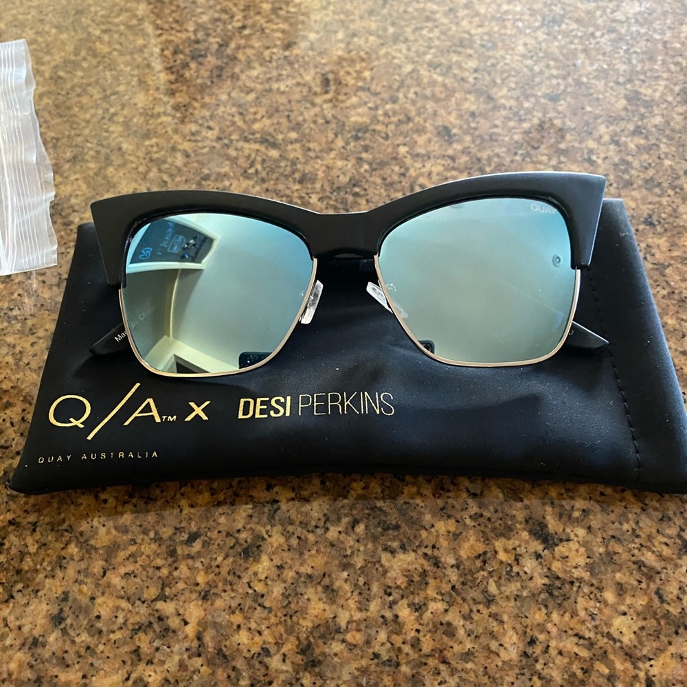 x Desi Perkins 'TYSM' 55mm Cat Eye Sunglasses